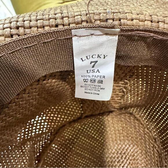 Lucky 7 USA Paper Made Panama Hat NWOT - Picture 6 of 6